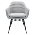 **Moderne grijze fauteuil met metalen poten**