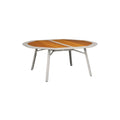**Technische titel in het Nederlands:** **Ovale Tuin Tafel van Aluminium en Hout**
