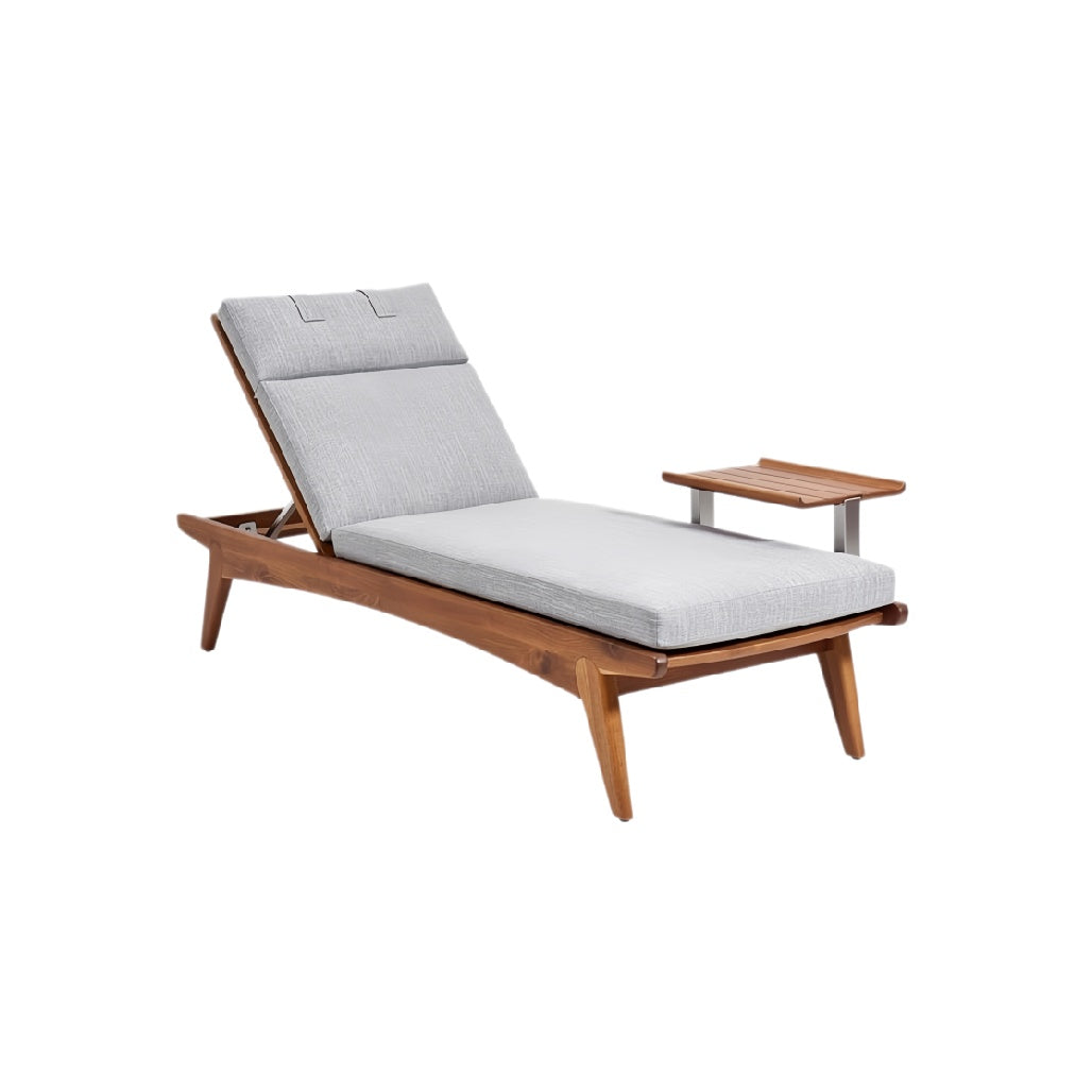 **Technische Titel in het Nederlands: Luxe ligstoel met houten frame en verstelbare rugleuning**