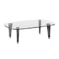 **Technische titel in het Nederlands:** "Moderne glazen salontafel met afgeronde hoeken en metalen poten"