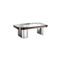 **Technische Titel in het Nederlands: Strak Ontwerp Glazen Salontafel met RVS Onderstel**