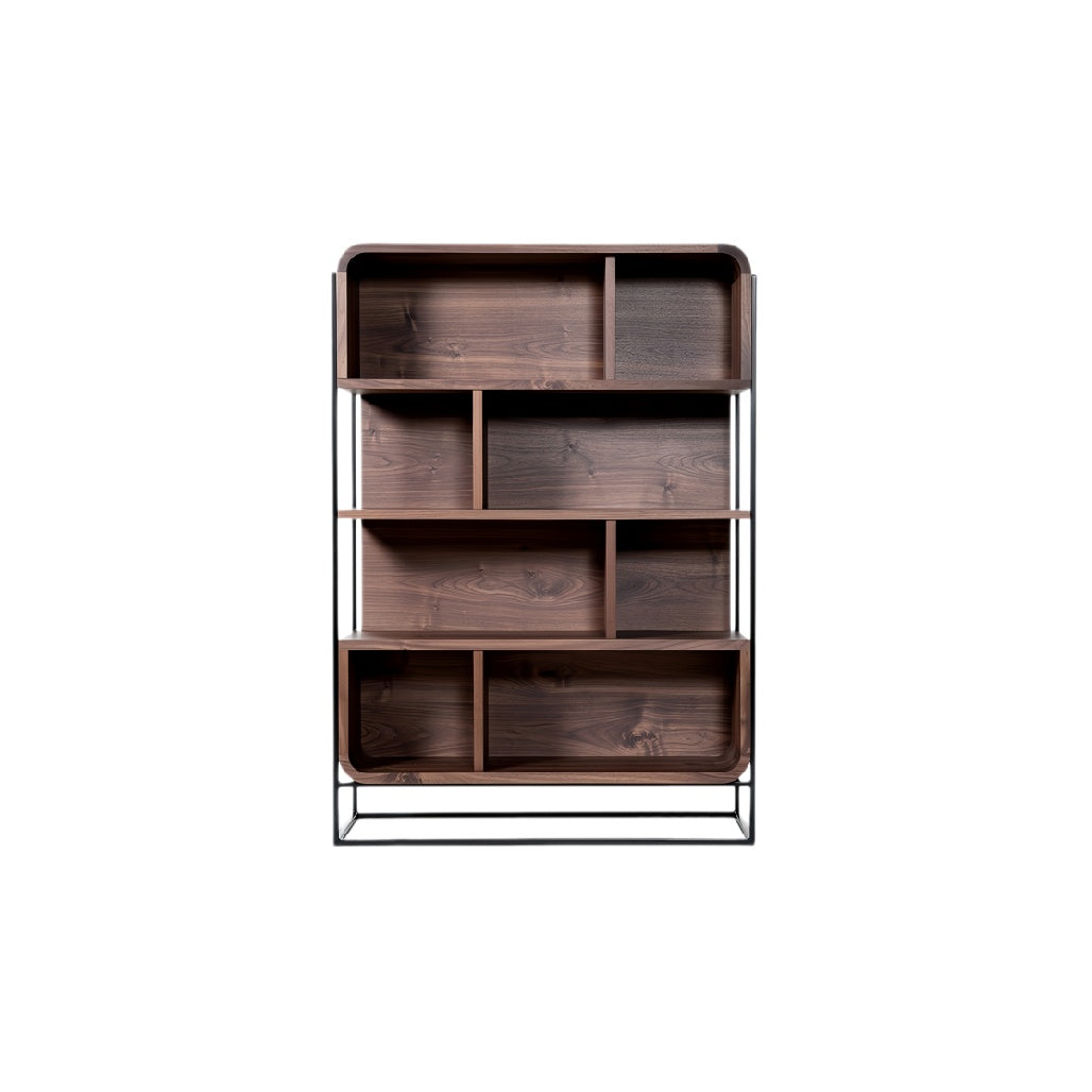 **Technische titel in het Nederlands: "Moderne houten boekenkast met metalen frame"**